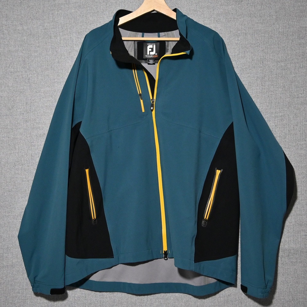 FootJoy DryJoys TourXP Jacket Mens Full Zip Performance 2XL Teal Black